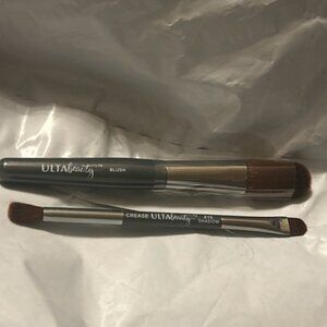 ULTA Brush Set 5" Shadow/crease duo and Blush with dark gray handles